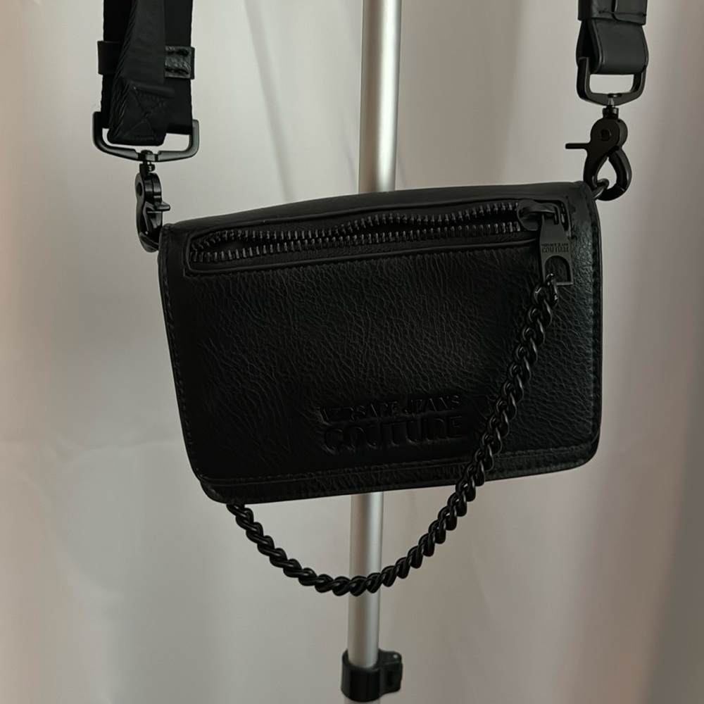 Versace jeans couture black city rock messenger bag